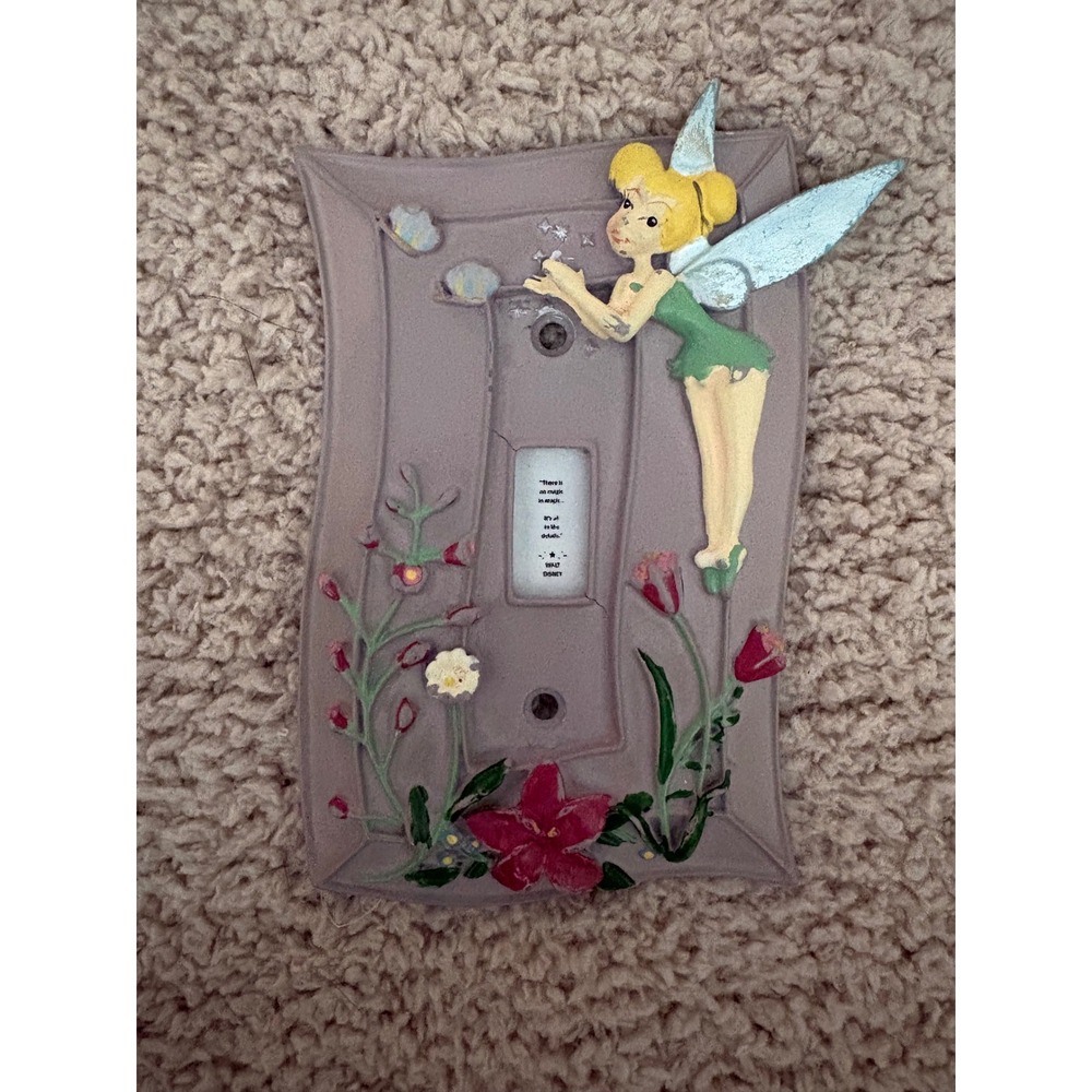 Disney Tinker Bell Light Switch Cover Plate Walt Disney Quote Vintage Style